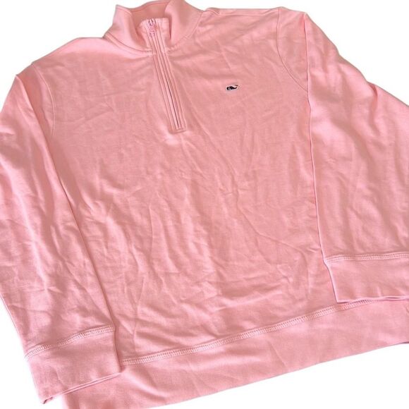 Vineyard Vines Broadfield Light Pink Half-Zip Pullover Sweater Size Medium - Picture 1 of 9